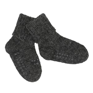 Non Slip Socks Alpaca Dark Grey Melange - GoBabyGo