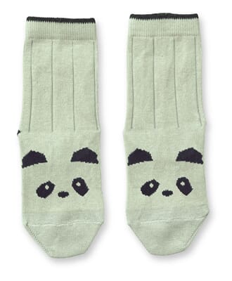 Silas socks panda dusty mint - Liewood