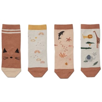 Silas cotton socks - 4 pack safari rose mix - Liewood