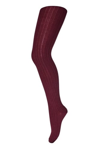 Wool Rib Tights wine red - MP
