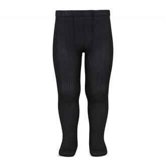 Strømpebukse rib Black - Cóndor