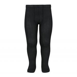Strømpebukse rib Black - Cóndor