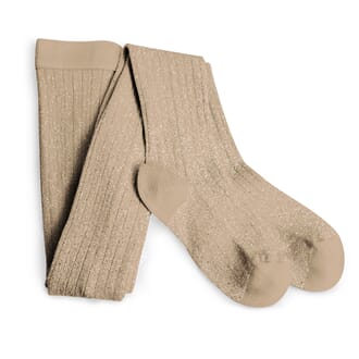 Glitter Ribbed Tights Taupe - Collegien