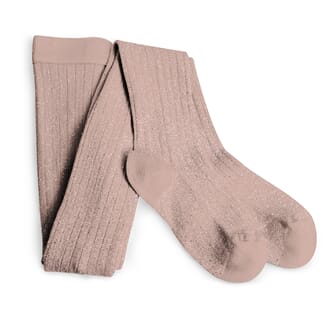 Glitter Ribbed Tights Rose - Collegien