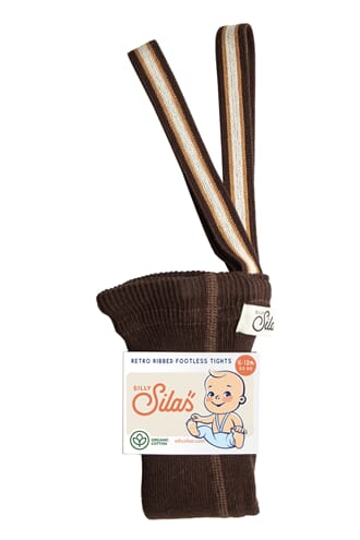 Leggings med seler Chocolate Brown Striped- Silly Silas