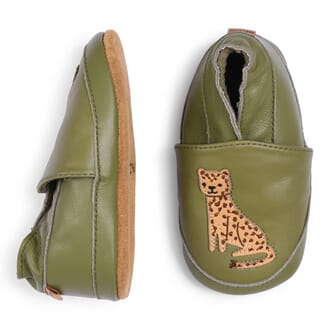 Leopard Leather Slippers dried herb - MP