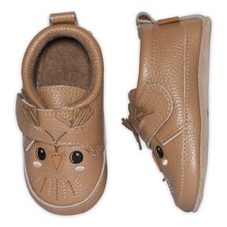 Owl Leather Slippers biscuit - MP