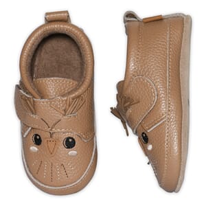 Owl Leather Slippers biscuit - MP