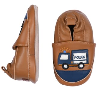 Leather slippers Police truck - Melton