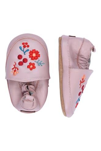 Leather Shoe - Red flowers - Melton