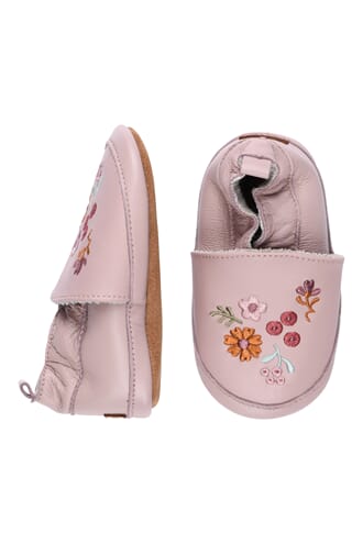 Leather Slippers Flowers rosa - MP