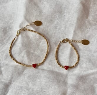 Noelle gull armbånd m/hjerte barn - Xo Lieben